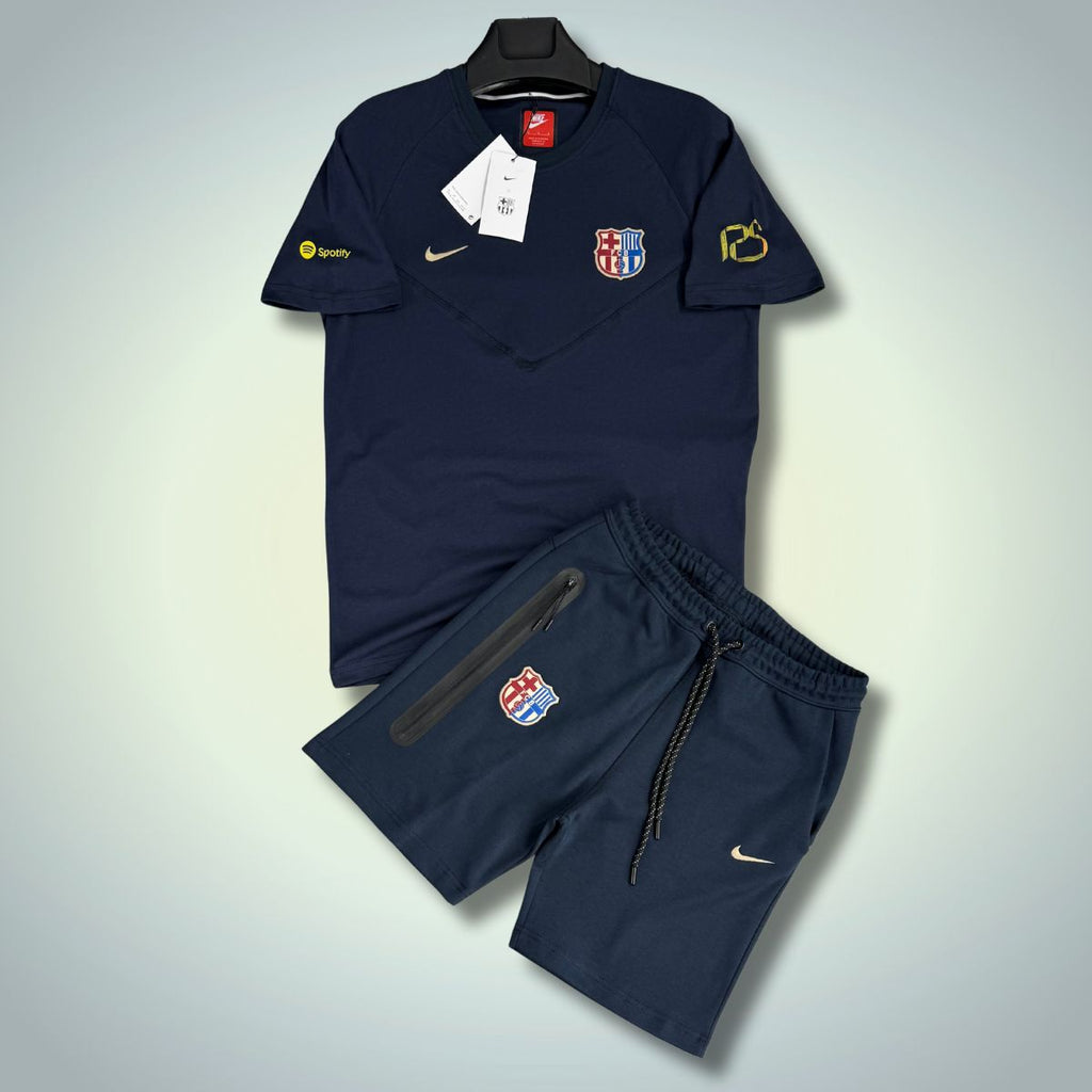 Nike Barcelona Tech Fleece muški set s kratkim hlačama, tamnoplavi. Vrhunska kvaliteta