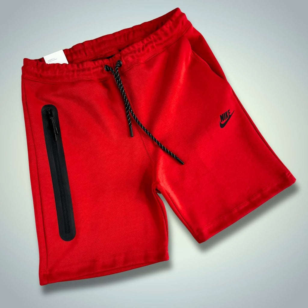 Nike Tech Fleece muške kratke hlače, crvene. Model 2024. Vrhunska kvaliteta