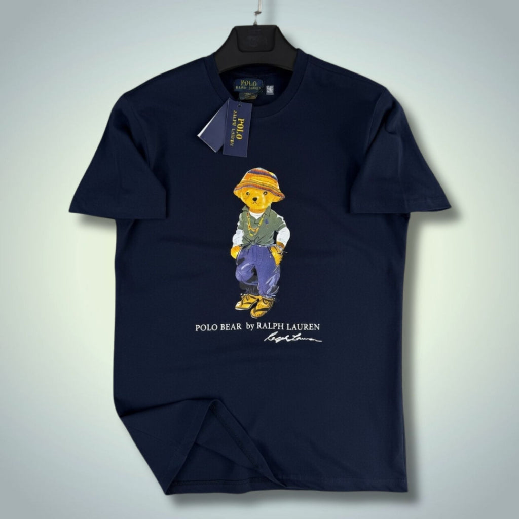 Muška tamno plava majica Ralph Lauren, print medvjedić. Premium kvaliteta