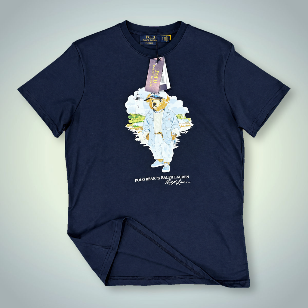 Ralph Lauren muška majica, print medvjedić mornar, tamno plava. Vrhunska kvaliteta