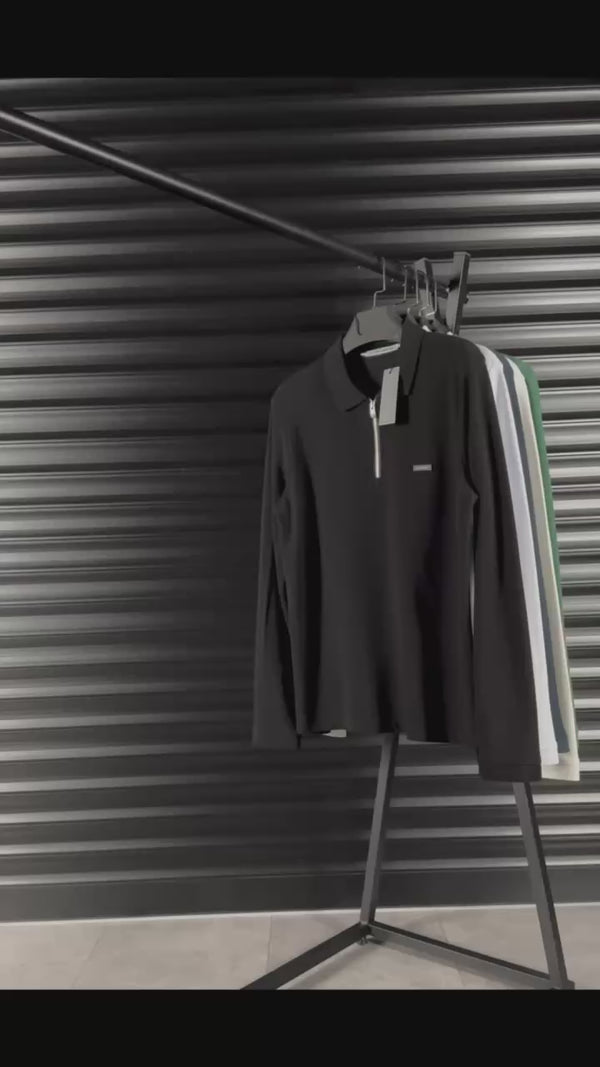 Calvin Klein muška polo majica s dugim rukavima, crna. Premium kvaliteta