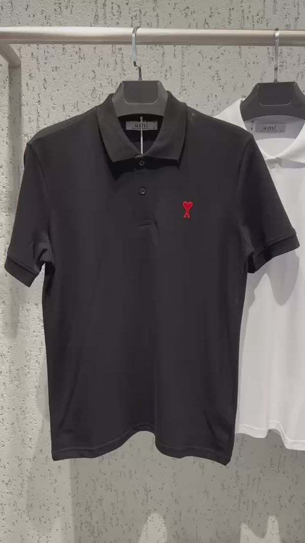 Ami muška polo majica, crna. Premium kvaliteta