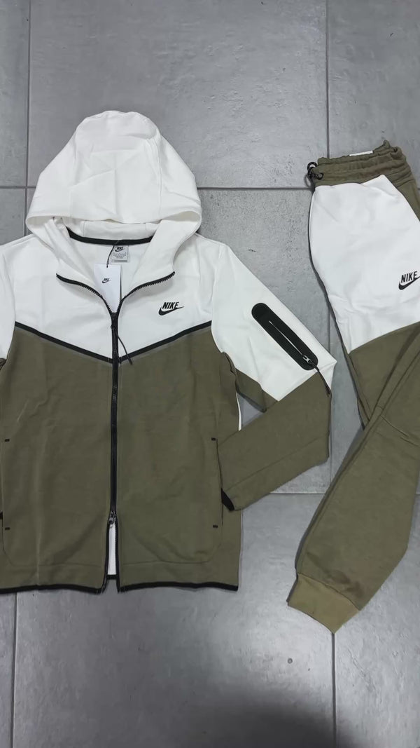 Nike Tech Fleece muška trenirka, maslinasto zeleno - bijela. Vrhunska kvaliteta