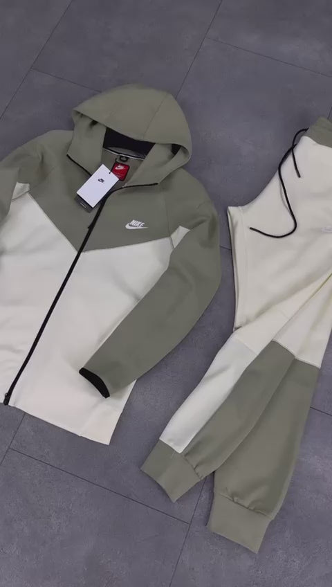 Nike Tech Fleece muška trenirka, maslinasto zelena i bež. Model 2023. Vrhunska kvaliteta