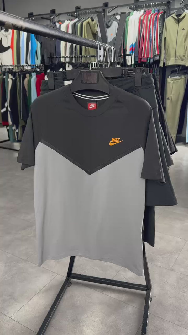 Nike Tech Fleece muški set s kratkim hlačama, crna - klasična siva. Vrhunska kvaliteta