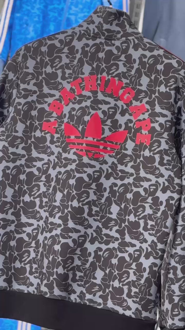 Adidas x A Bathing Ape muška trenirka, plava - crvena. Premium kvaliteta