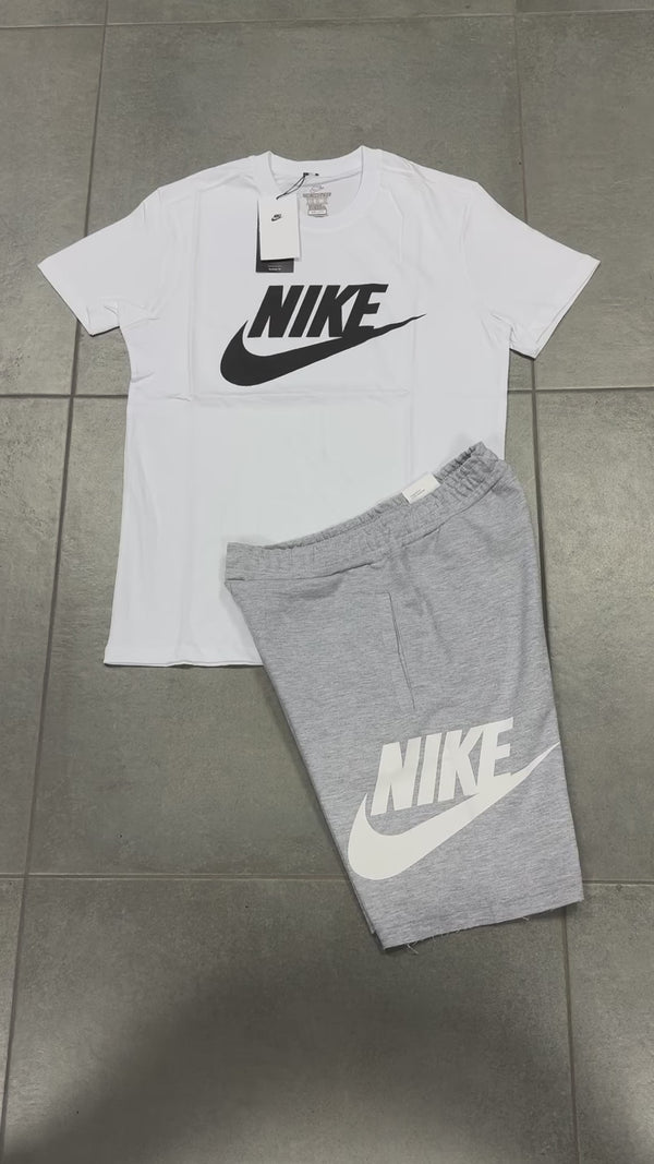 Nike muški set s kratkim hlačama, bijelo - classic sivo. Factory outlet