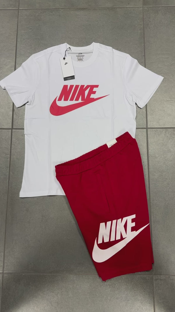 Nike muški set s kratkim hlačama, crveni. Factory outlet