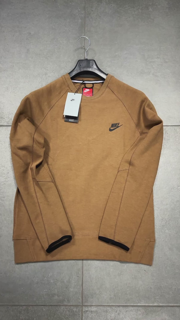 Nike Tech Fleece majica, "Men's crew", smeđa. Vrhunska kvaliteta